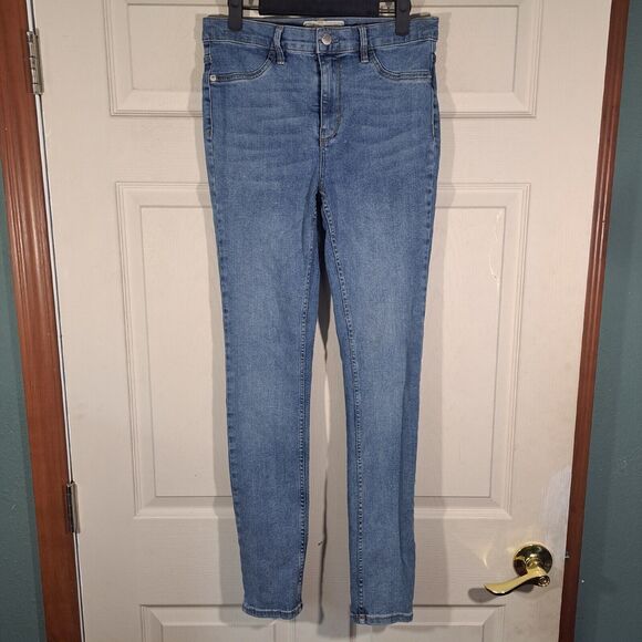 Free People Jeans Womens Size 27 Blue Light Wash Denim Skinny Stretch Jegging - Picture 1 of 16
